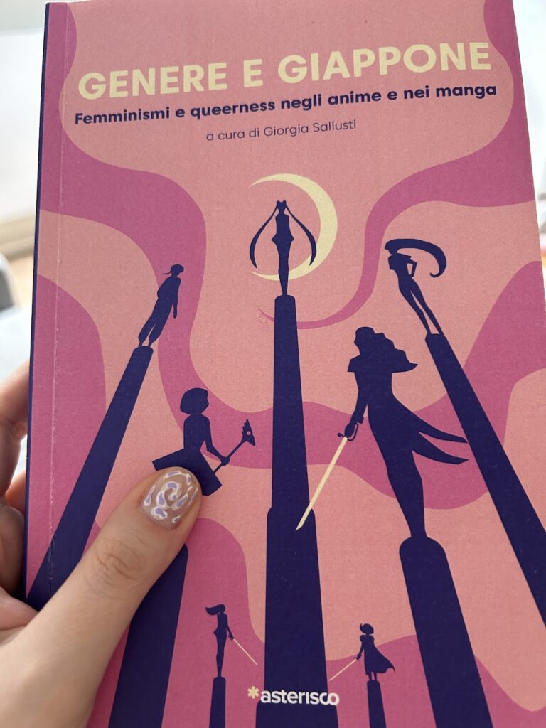 il libro genere e giappone. La copertina mostra le sagome di diverse eroine dei manga e anime.
